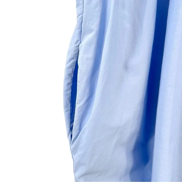 VIVETTA Esmeralda Baby Blue Embroidered Collar Ruffled Short Sleeve Midi Dress - Picture 4 of 8